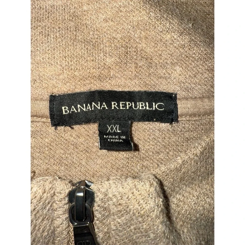 Banana Republic Men's 2XL Beige Quarter Zip‎ Pullover Sweater cozycore outdoor